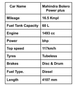 Mahindra Bolero Power Plus Features